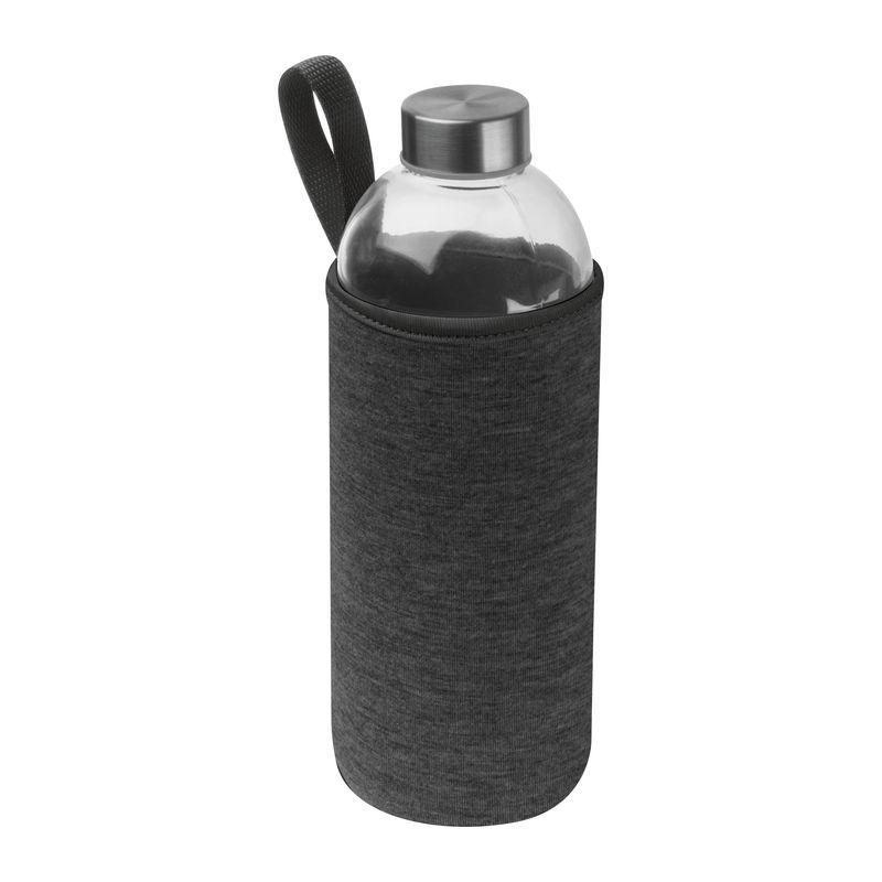 Sticlă de 1 l cu husă neopren Gri închis