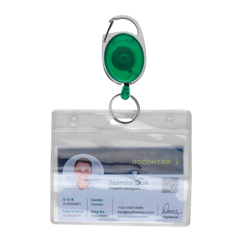 Breloc cu inel retractabil Verde