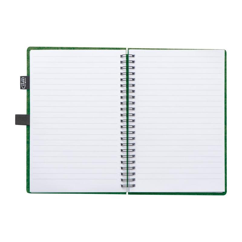 Caiet cu coperți din pâslă RPET Verde Inchis