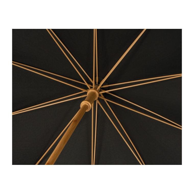 Umbrelă cu mâner din bambus Negru