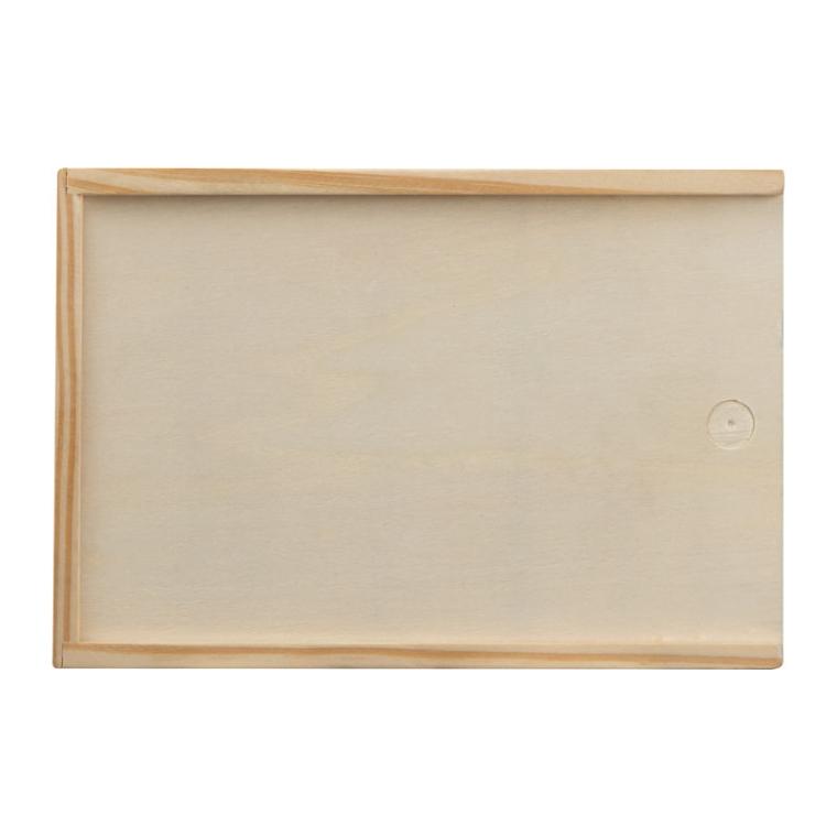 Set de cărți de joc în cutie de lemn cu zaruri Beige