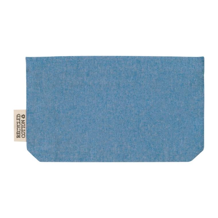 Etui din bumbac reciclat cu fermoar Albastru