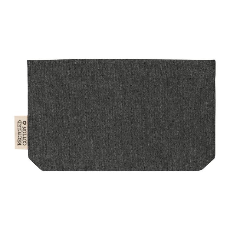 Etui din bumbac reciclat cu fermoar Negru