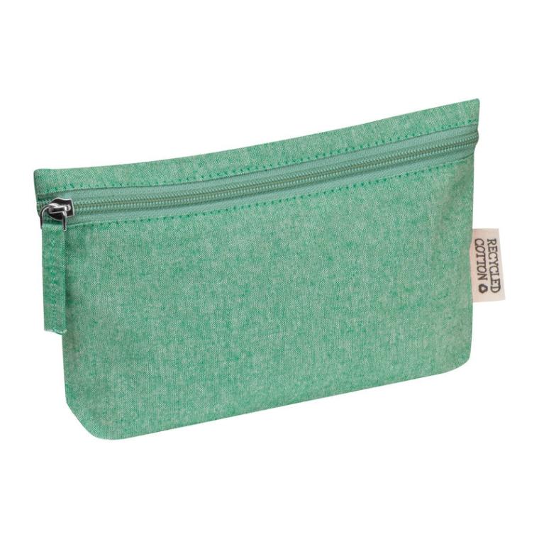 Etui din bumbac reciclat cu fermoar Verde