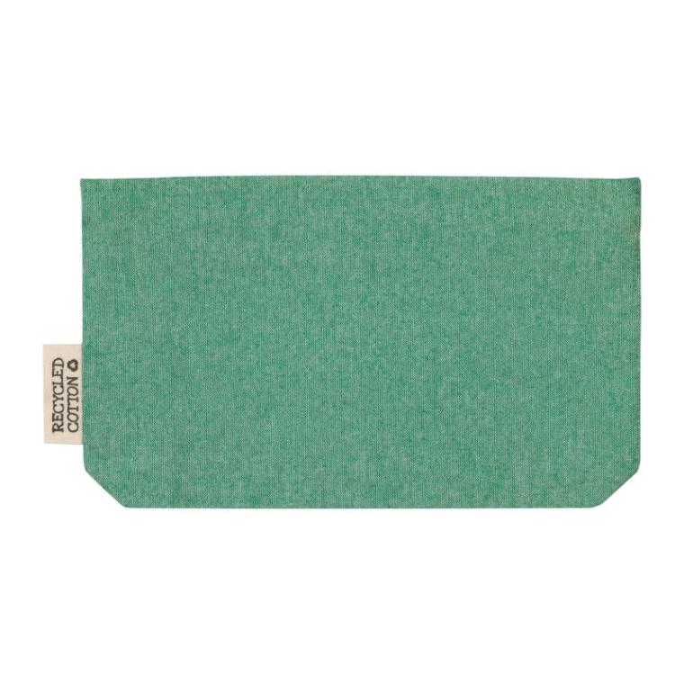 Etui din bumbac reciclat cu fermoar Verde