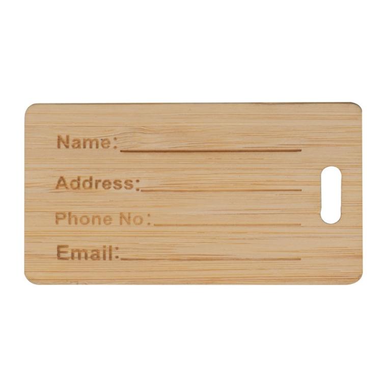 Etichetă pentru bagaj din bambus Beige