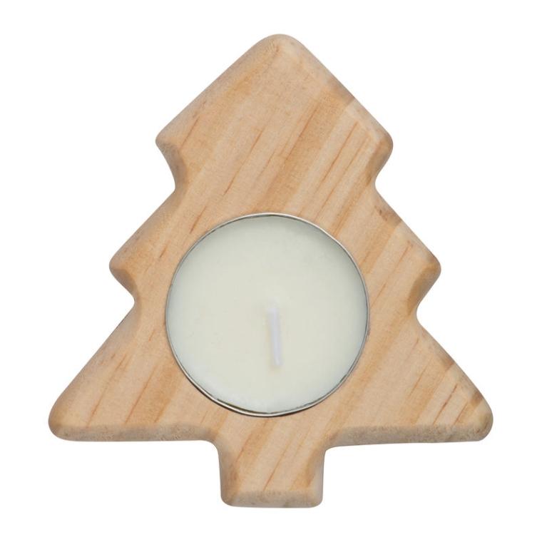 Suport de lumânare din lemn Beige