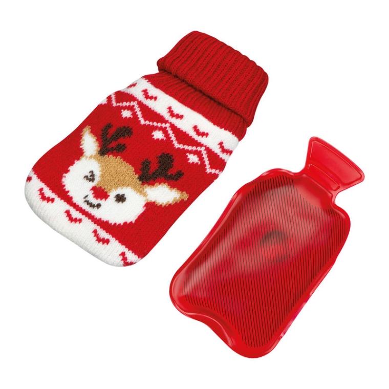 Încălzitor de mâini cu husă tricotată de Crăciun Roșu