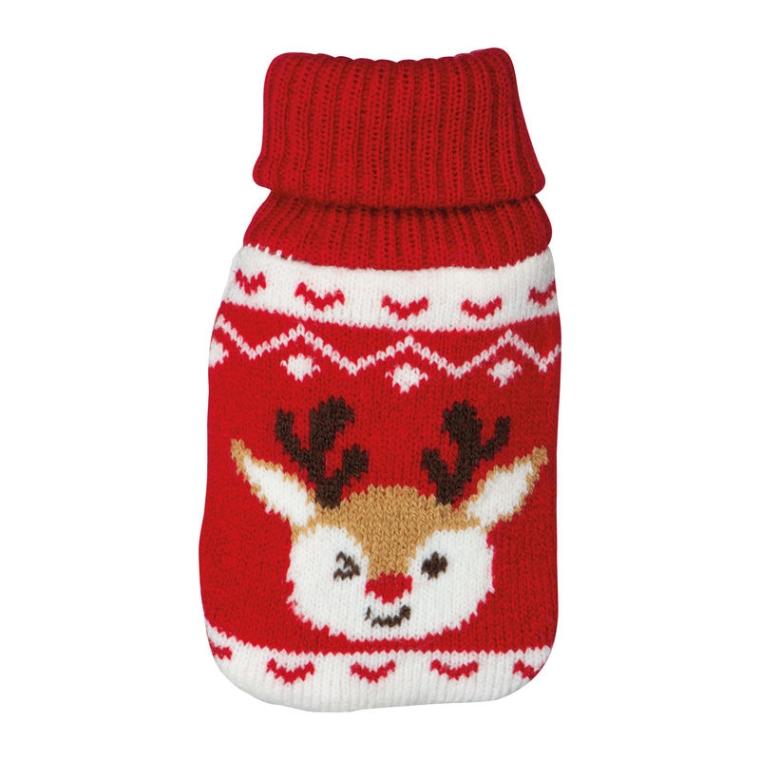 Încălzitor de mâini cu husă tricotată de Crăciun Roșu