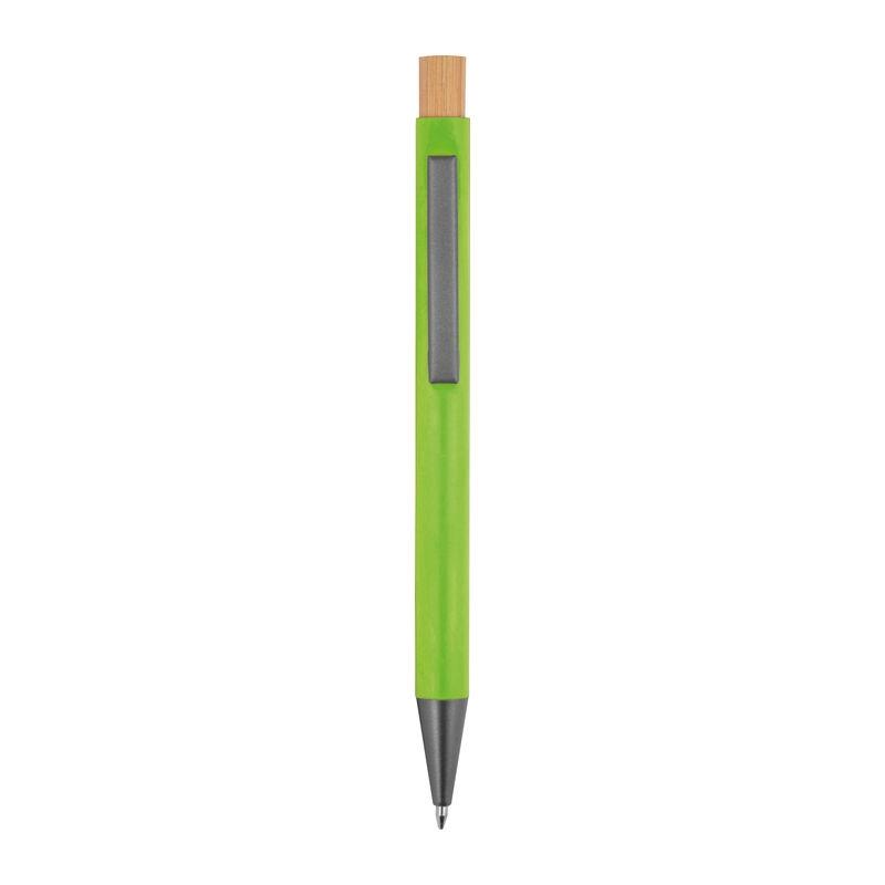 Pix din aluminiu reciclat cu buton din bambus LIght Green