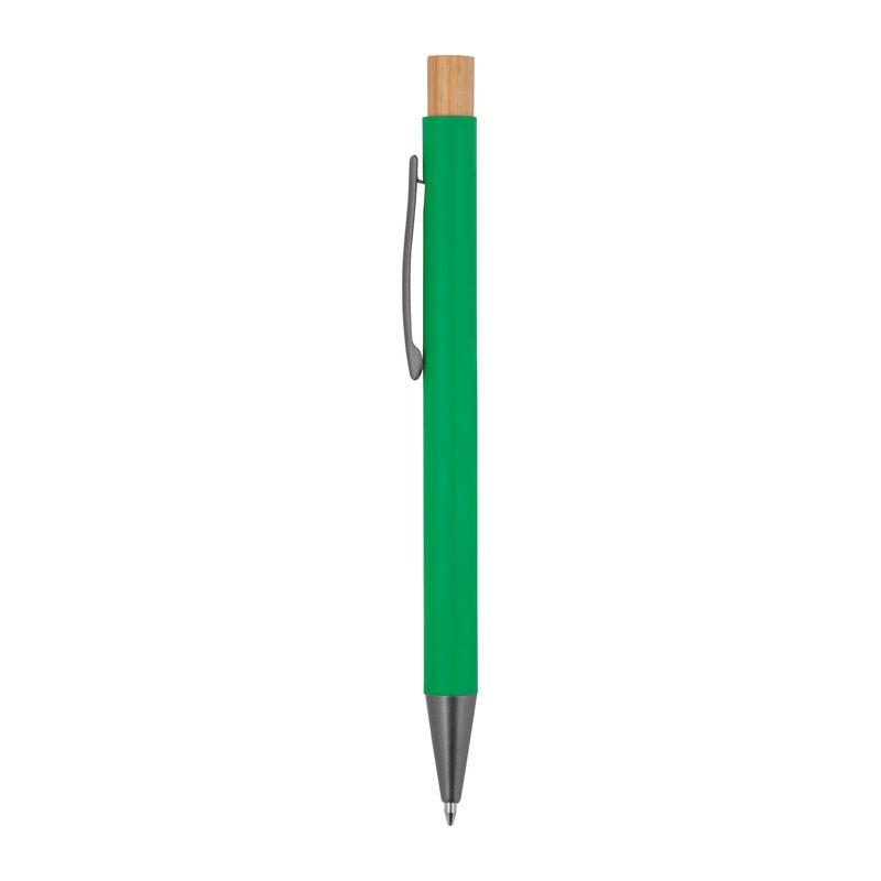 Pix din aluminiu reciclat cu buton din bambus Verde