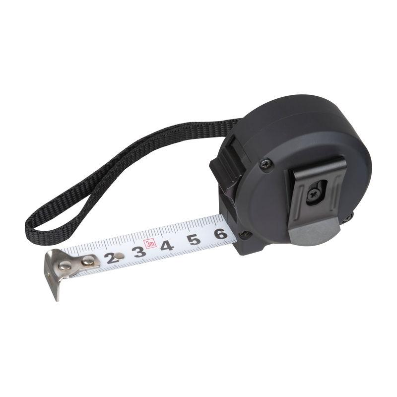 Ruletă din oțel cu carcasă din plastic, 3 m Negru