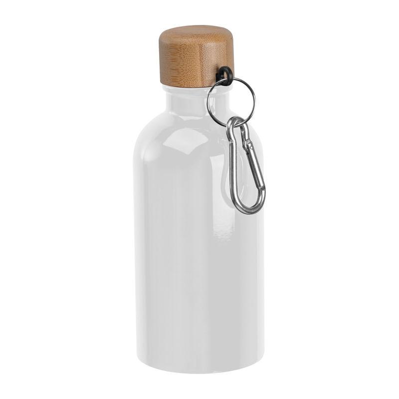 Sticlă din oțel inoxidabil cu carabină, 400 ml Alb