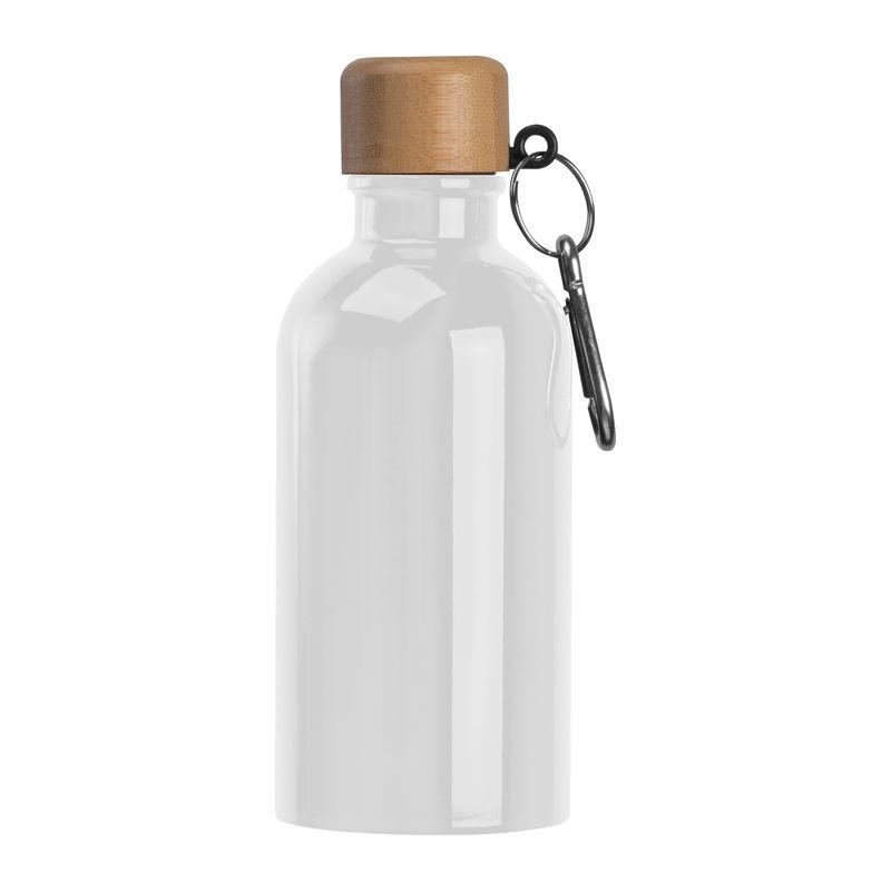 Sticlă din oțel inoxidabil cu carabină, 400 ml Alb