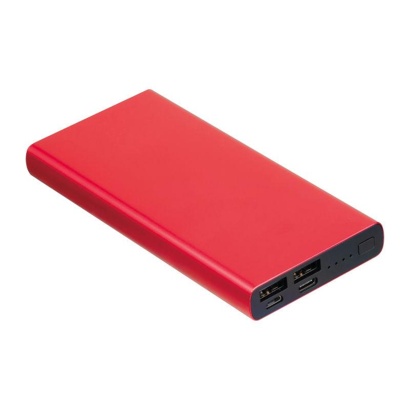 Powerbank din aluminiu reciclat, 10.000 mAh Roșu