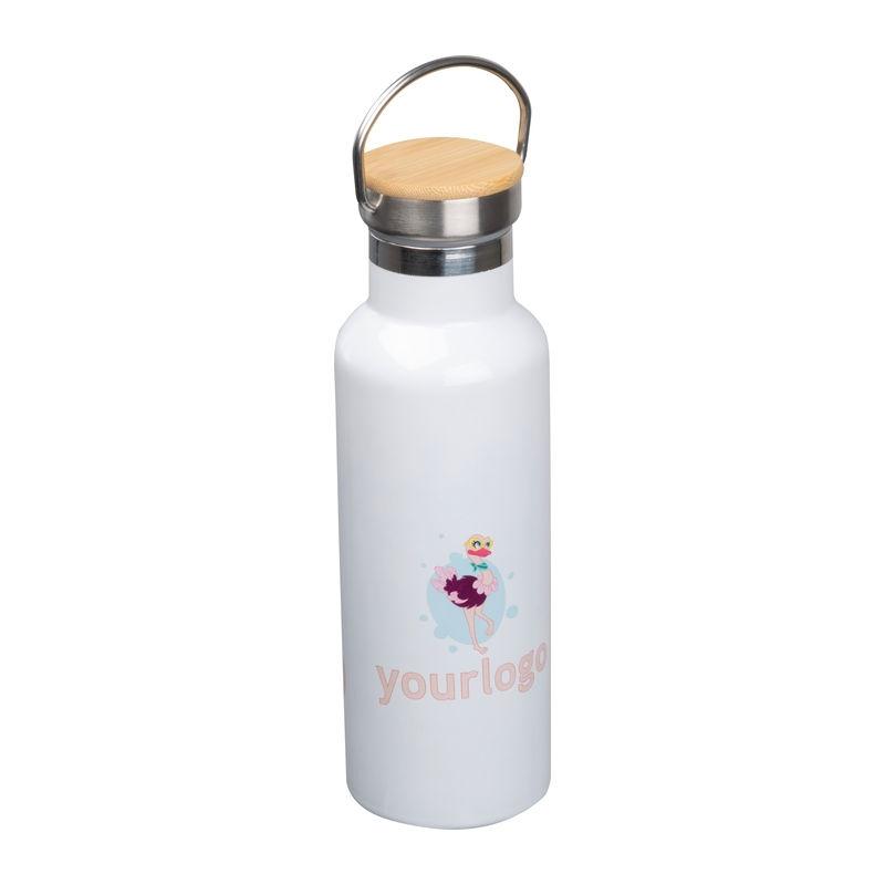 Sticlă din oțel inoxidabil sublimabilă, 500 ml Alb