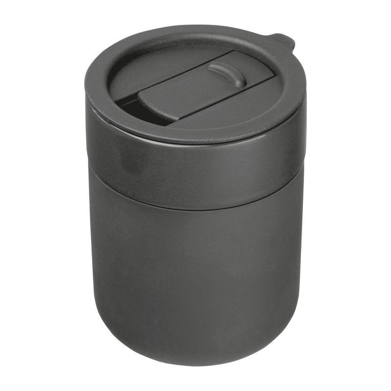 Cană ceramică cu înveliș din silicon, 340 ml Gri închis
