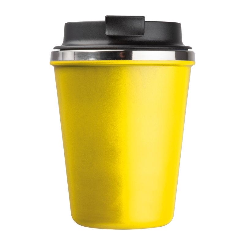 Pahar din oțel inoxidabil cu perete dublu, 350 ml Galben