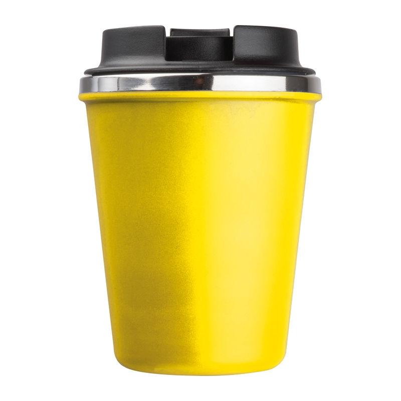 Pahar din oțel inoxidabil cu perete dublu, 350 ml Galben