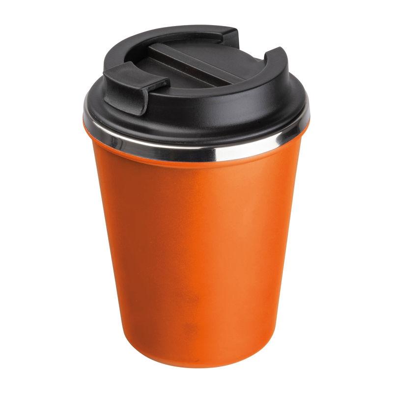 Pahar din oțel inoxidabil cu perete dublu, 350 ml Portocaliu