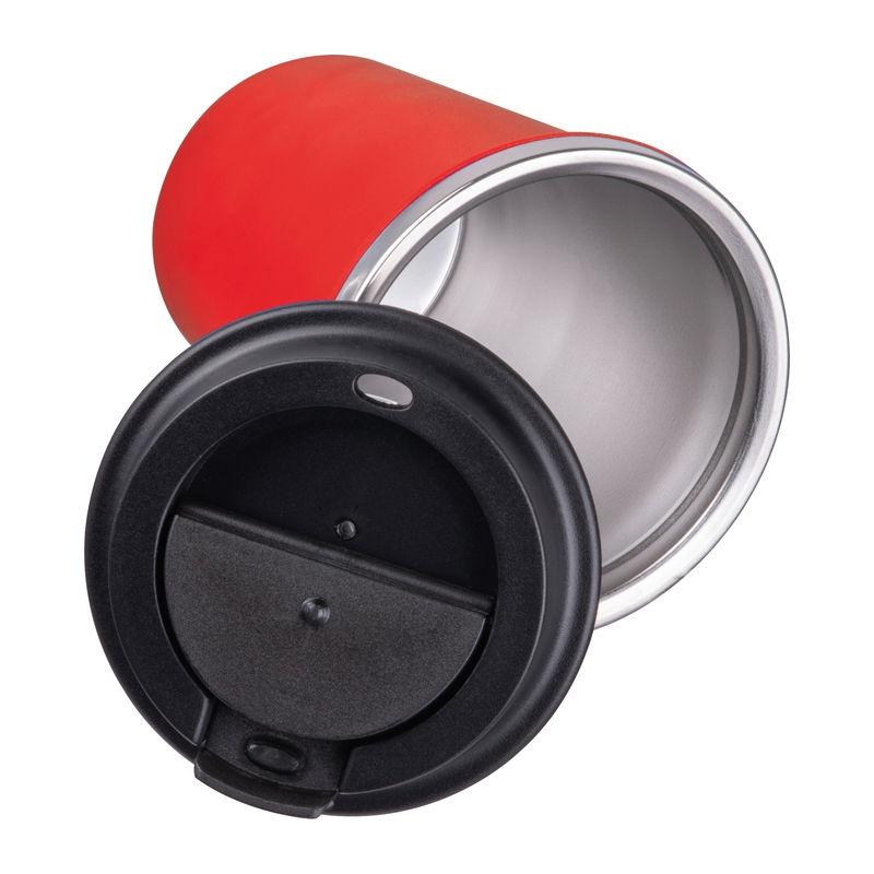 Pahar din oțel inoxidabil cu perete dublu, 350 ml Roșu