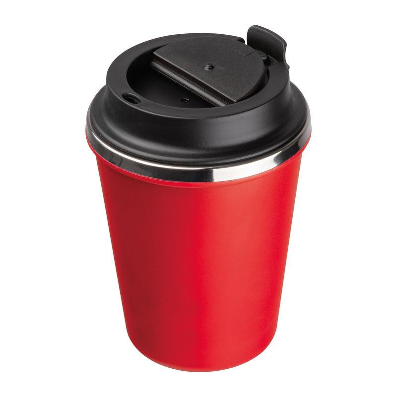Pahar din oțel inoxidabil cu perete dublu, 350 ml Roșu