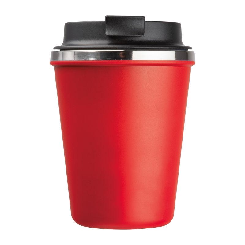 Pahar din oțel inoxidabil cu perete dublu, 350 ml Roșu