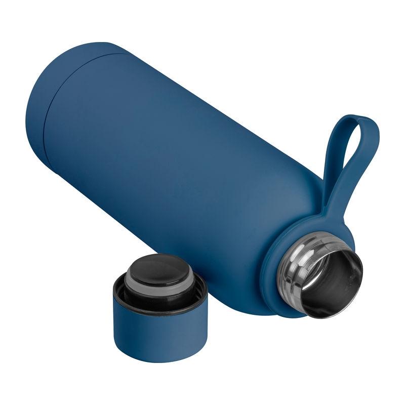 Sticlă de băut cauciucată cu mâner, 500 ml Albastru închis