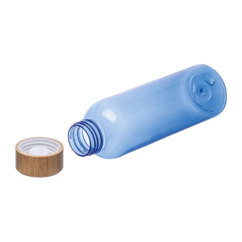 Sticlă de băut PET cu capac din bambus, 500 ml Albastru