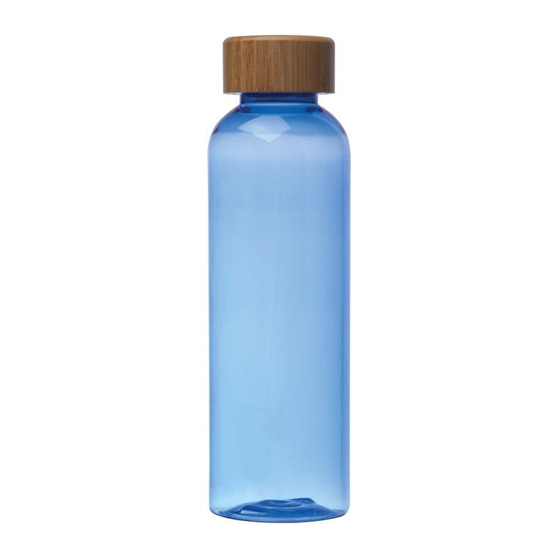 Sticlă de băut PET cu capac din bambus, 500 ml Albastru