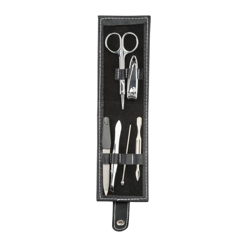 Set manichiură în etui de piele, 7 piese Negru