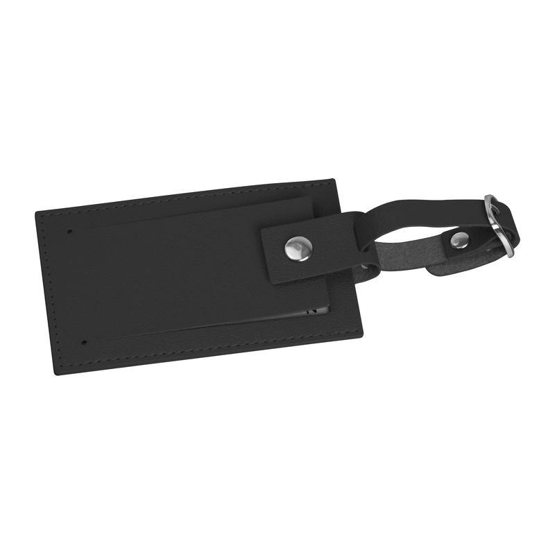 Etichetă pentru bagaj din piele artificială Negru