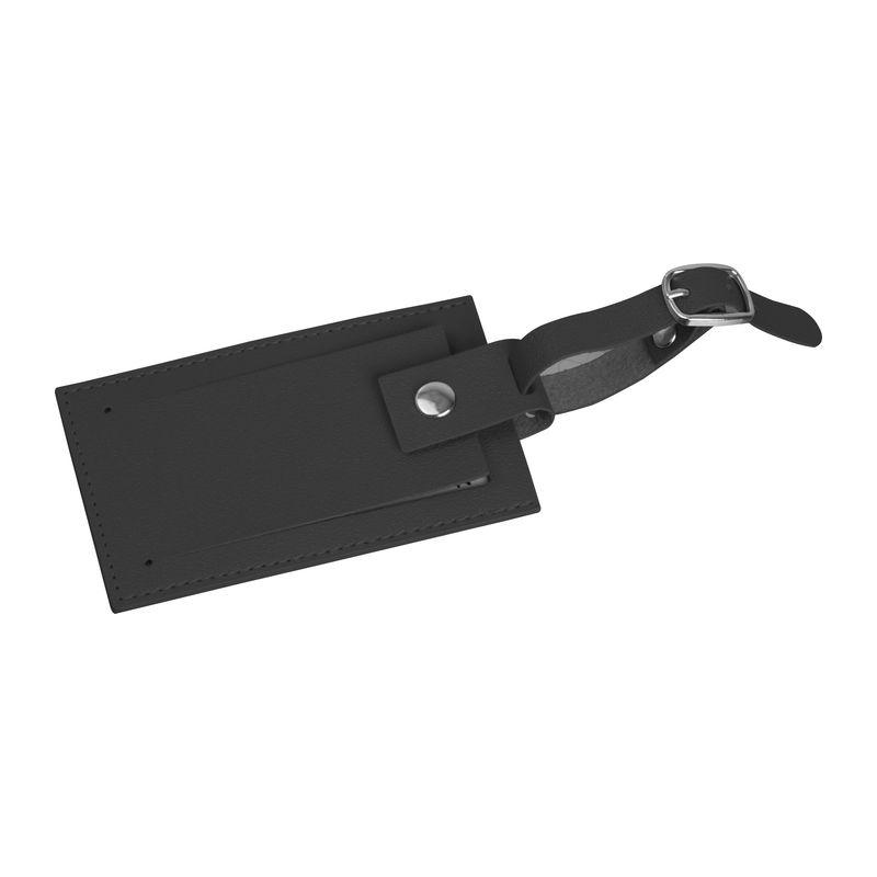 Etichetă pentru bagaj din piele artificială Negru