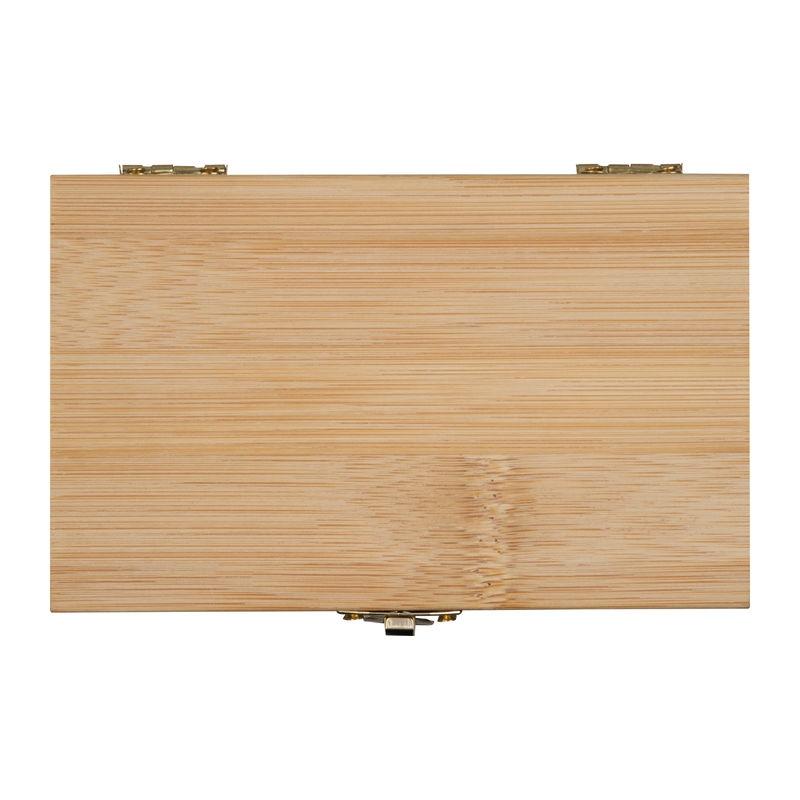 Set cuburi de granit în cutie din bambus Beige