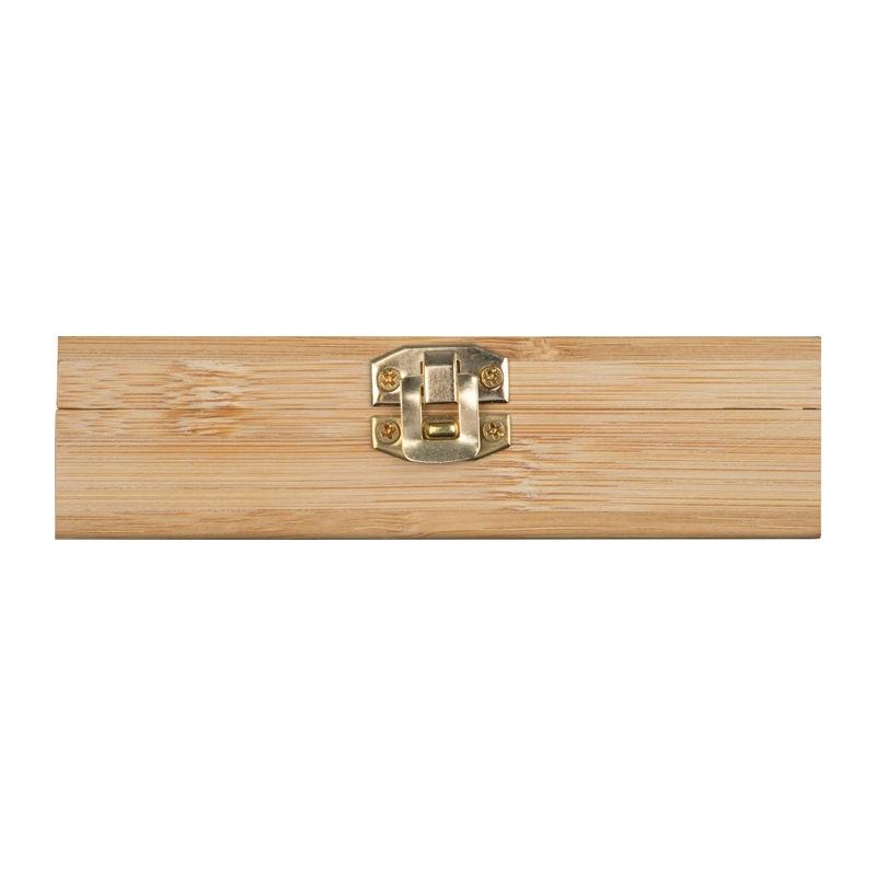Set cuburi de granit în cutie din bambus Beige