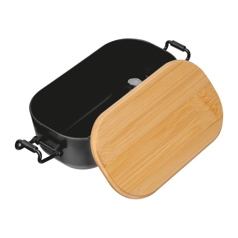 Caserolă cu capac din bambus, 750 ml Negru