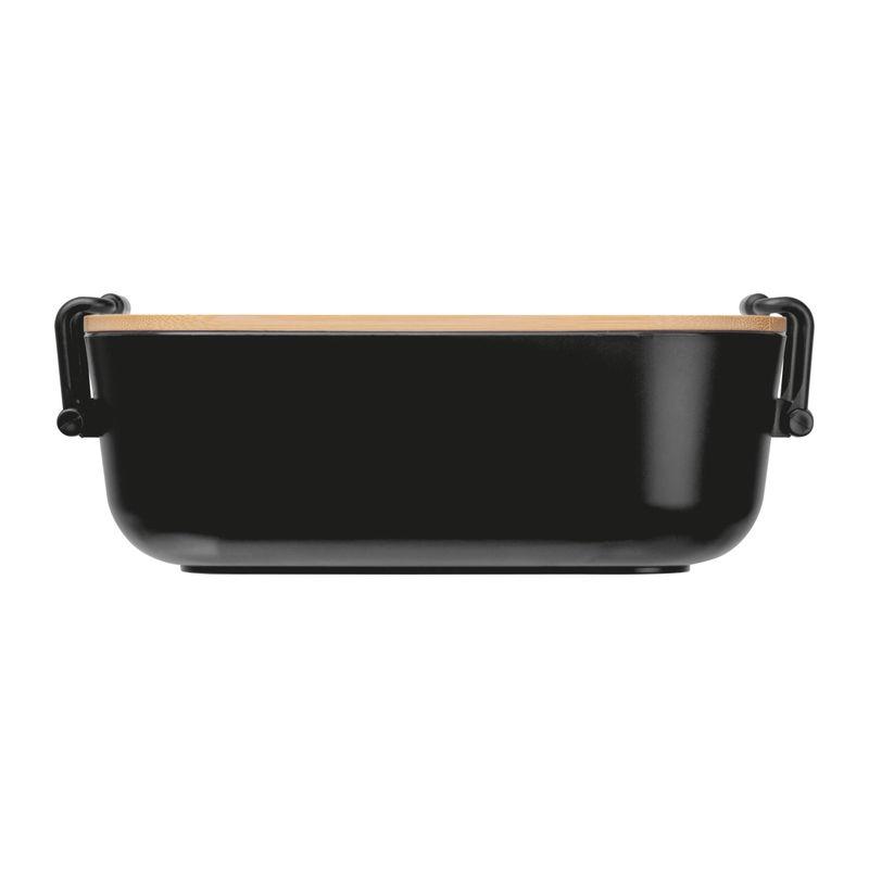 Caserolă cu capac din bambus, 750 ml Negru