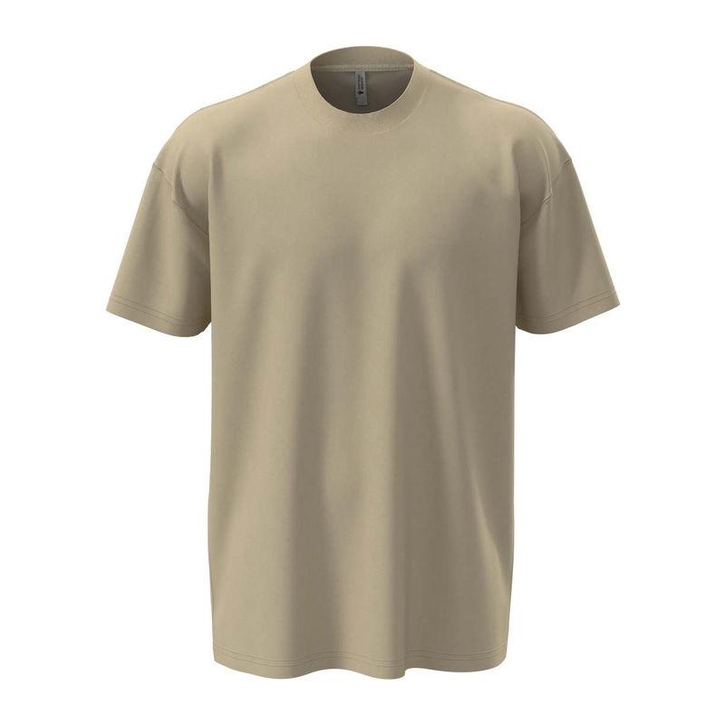 Tricou cu guler la baza gâtului pentru bărbați și femei Tan 3XL