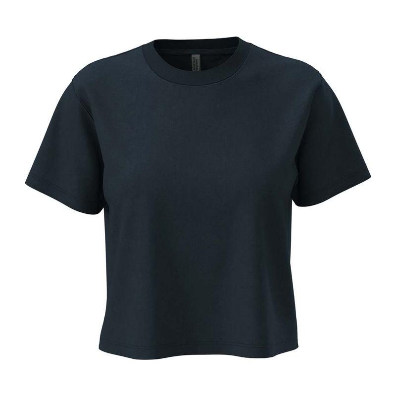Tricou scurt cu guler la baza gâtului pentru femei