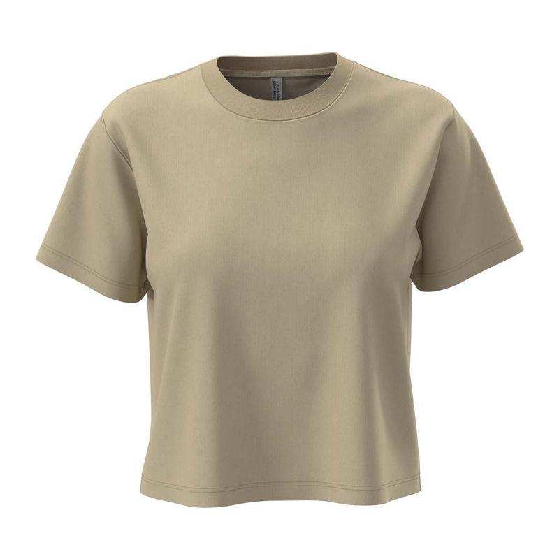 Tricou scurt cu guler la baza gâtului pentru femei