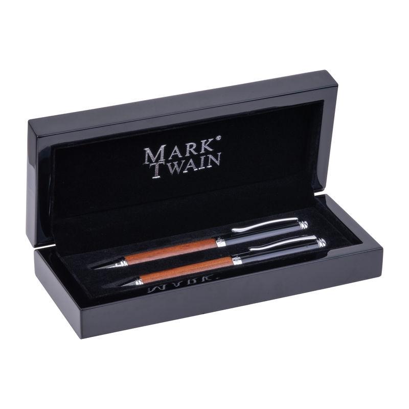 Set de scris din lemn Mark Twain