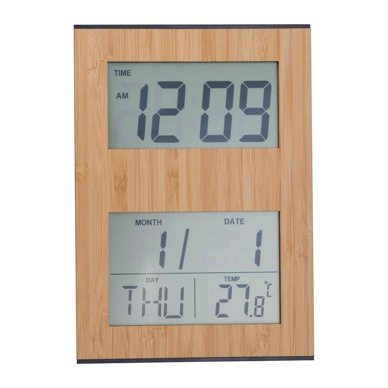 Ceas de birou din bambus Beige