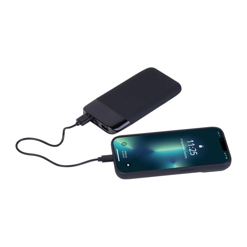 Powerbank de 8000 mAh cu logo iluminat Negru