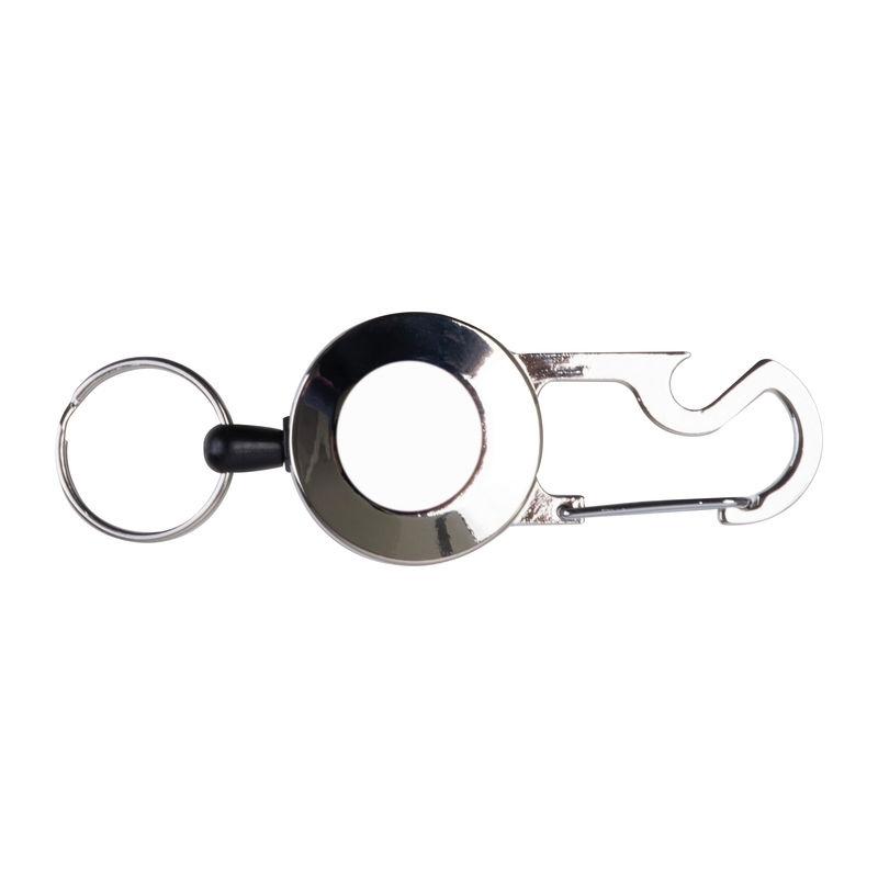 Breloc retractabil cu carabină Negru