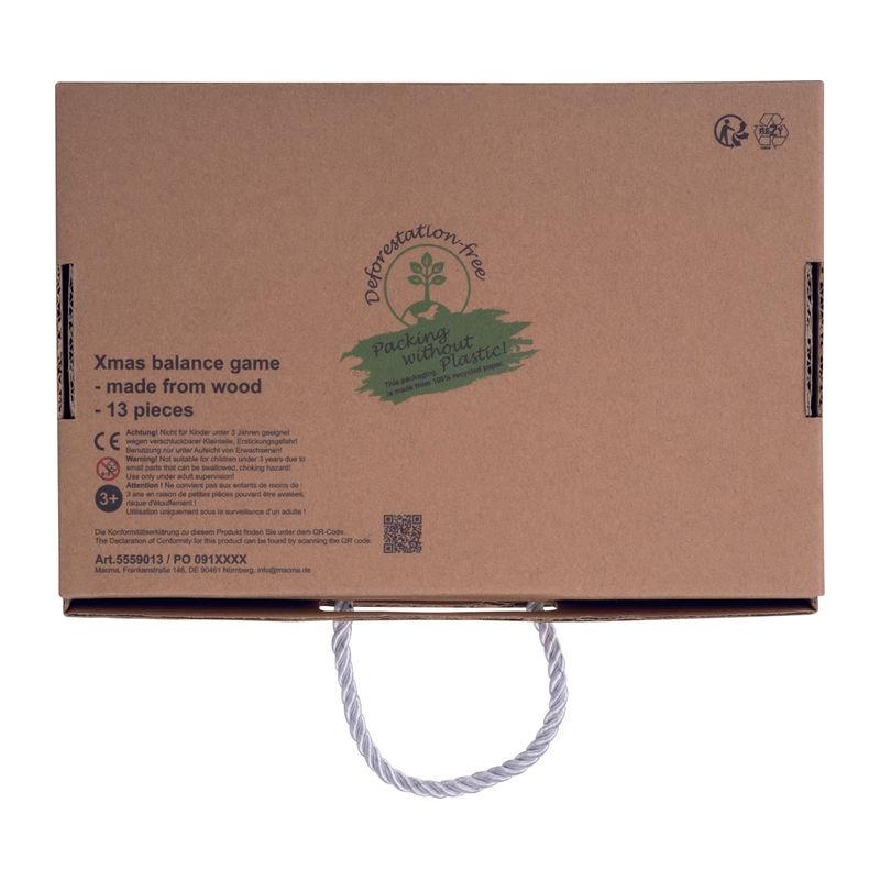 Joc de echilibru de Crăciun din lemn Beige