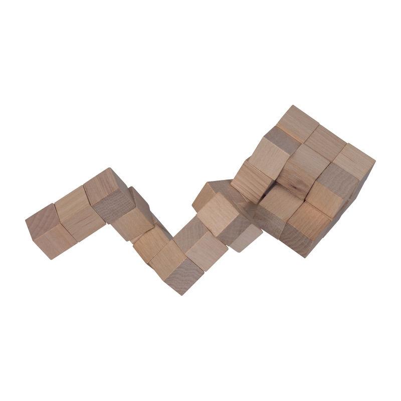 Puzzle cub șarpe din lemn Beige