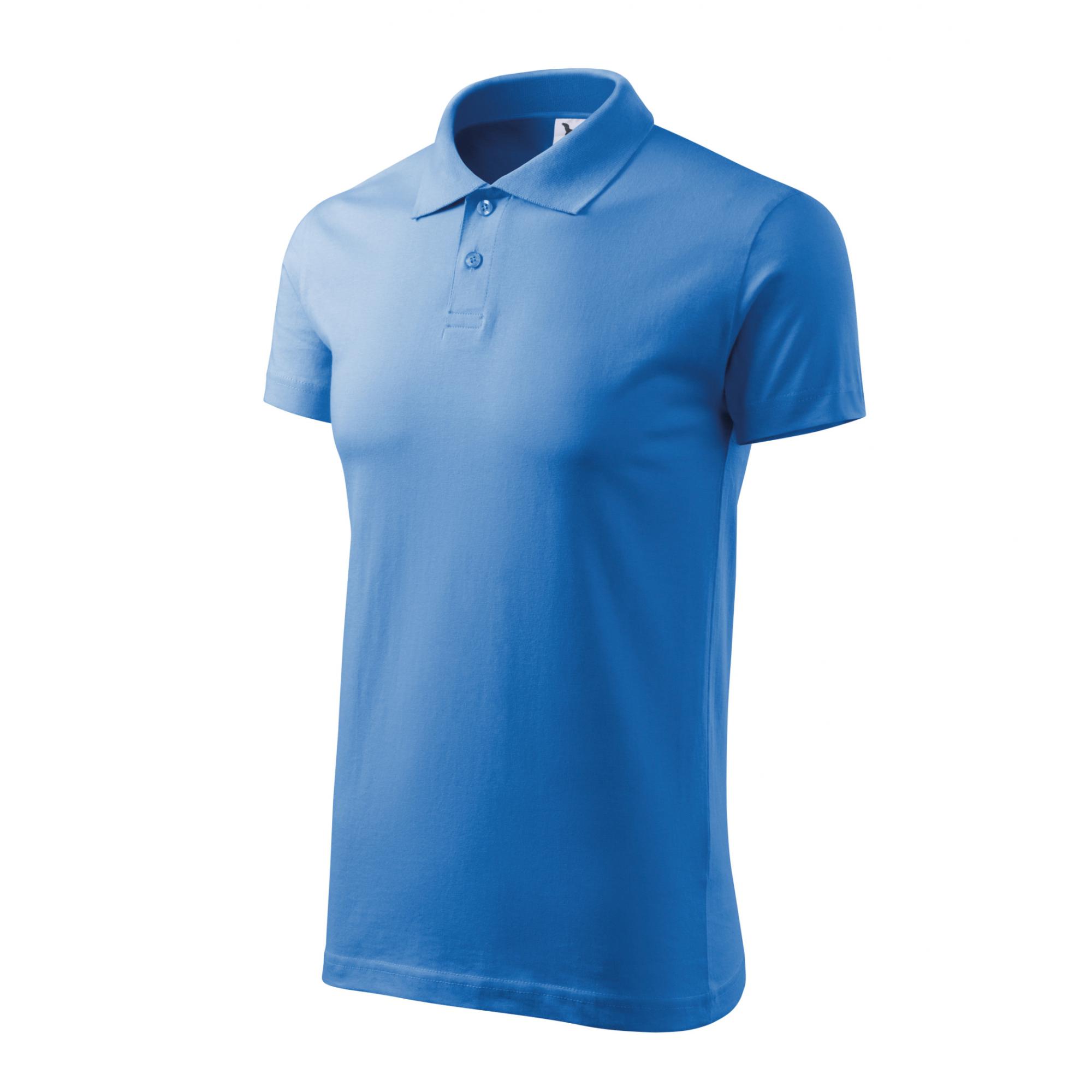 Tricou polo pentru bărbaţi Single J. 202 Albastru azuriu XL