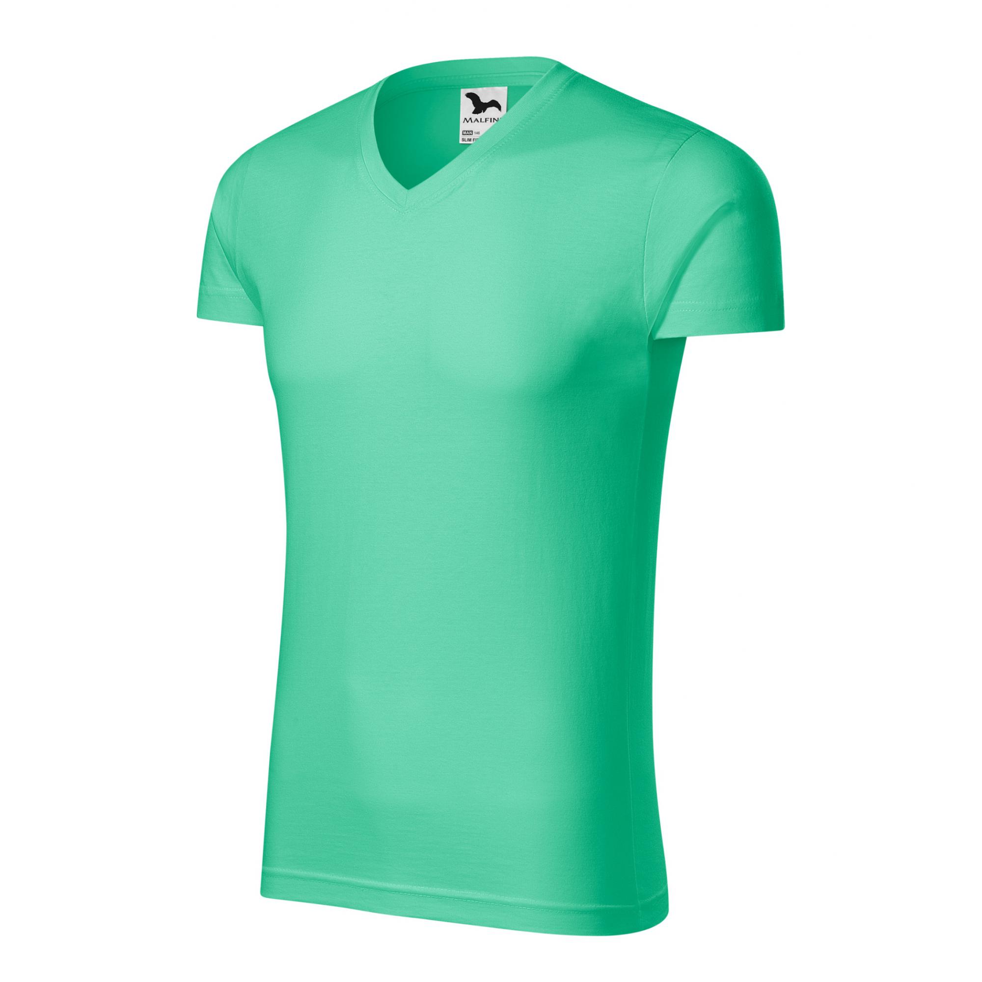 Tricou pentru bărbaţi Slim Fit V-neck 146 Verde menta M