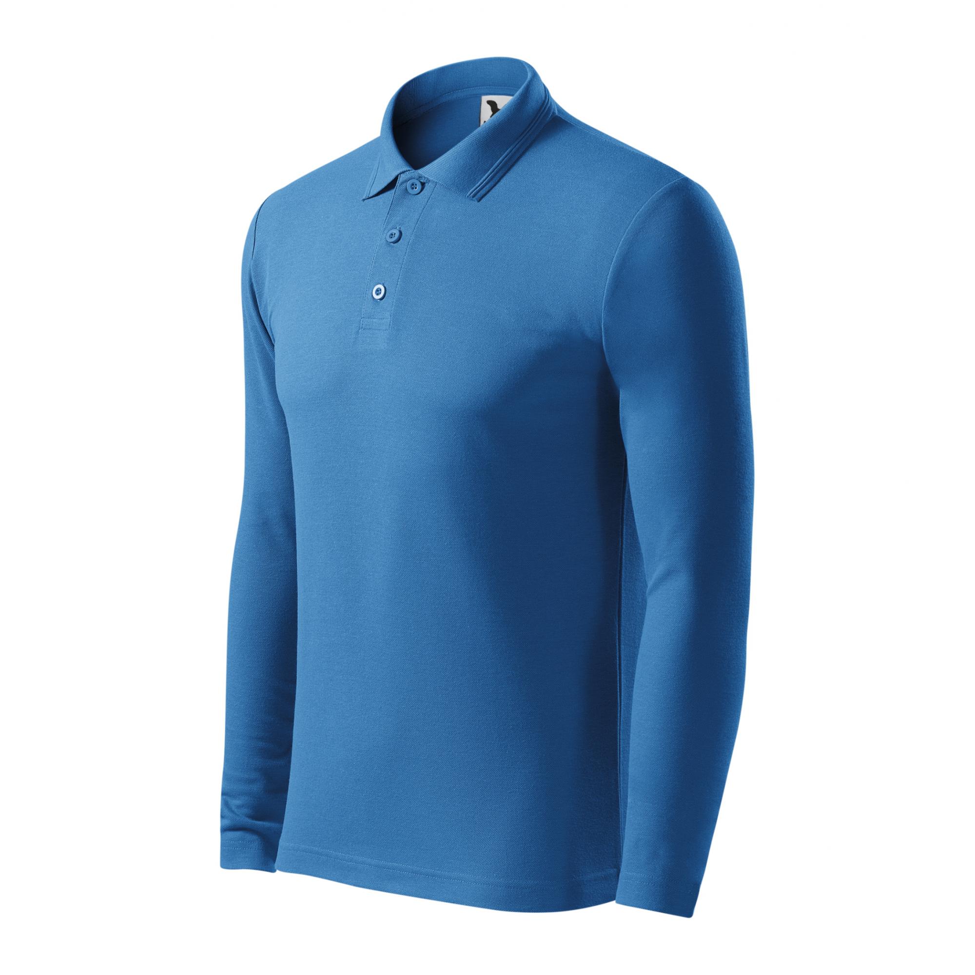 Tricou polo pentru bărbaţi Pique Polo LS 221 Albastru azuriu XXL