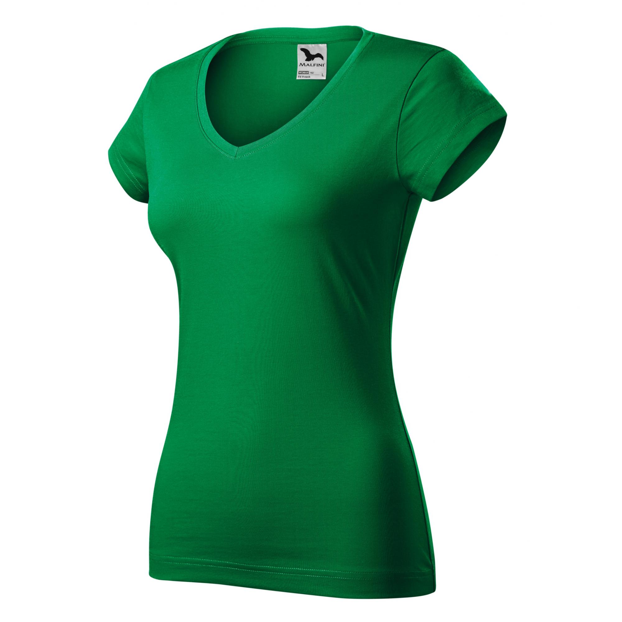 Tricou pentru damă Fit V-neck 162 Verde mediu